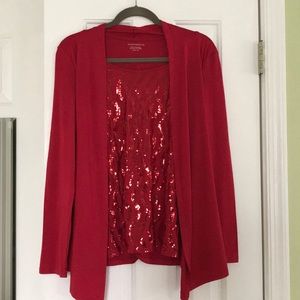 Charter Club Sparkly Red Top,Sz-M